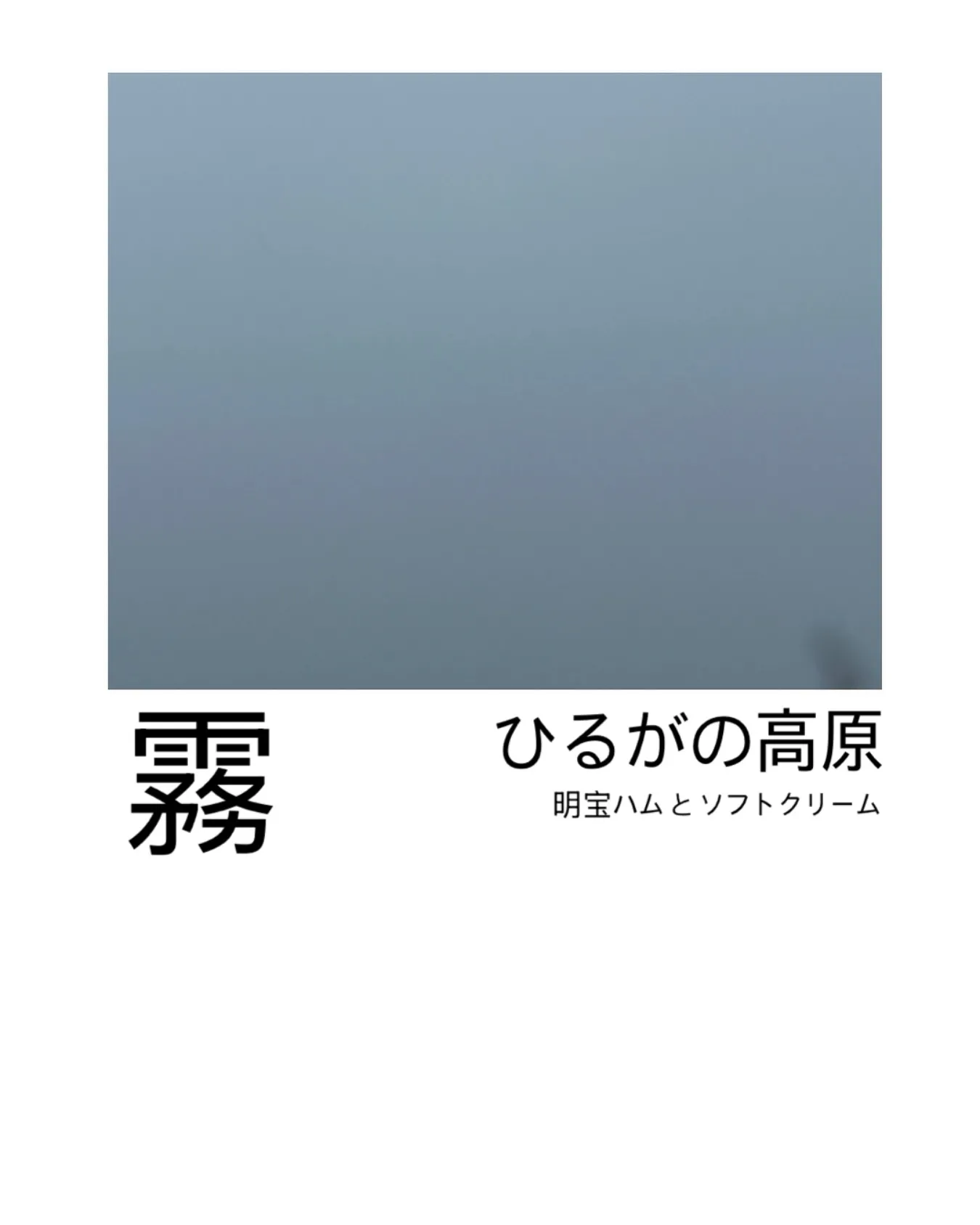 ひるがの高原は霧でした。